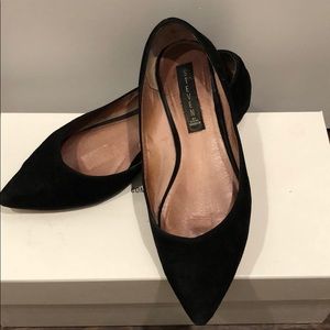 Steven by Steve Madden Black Suede Flats